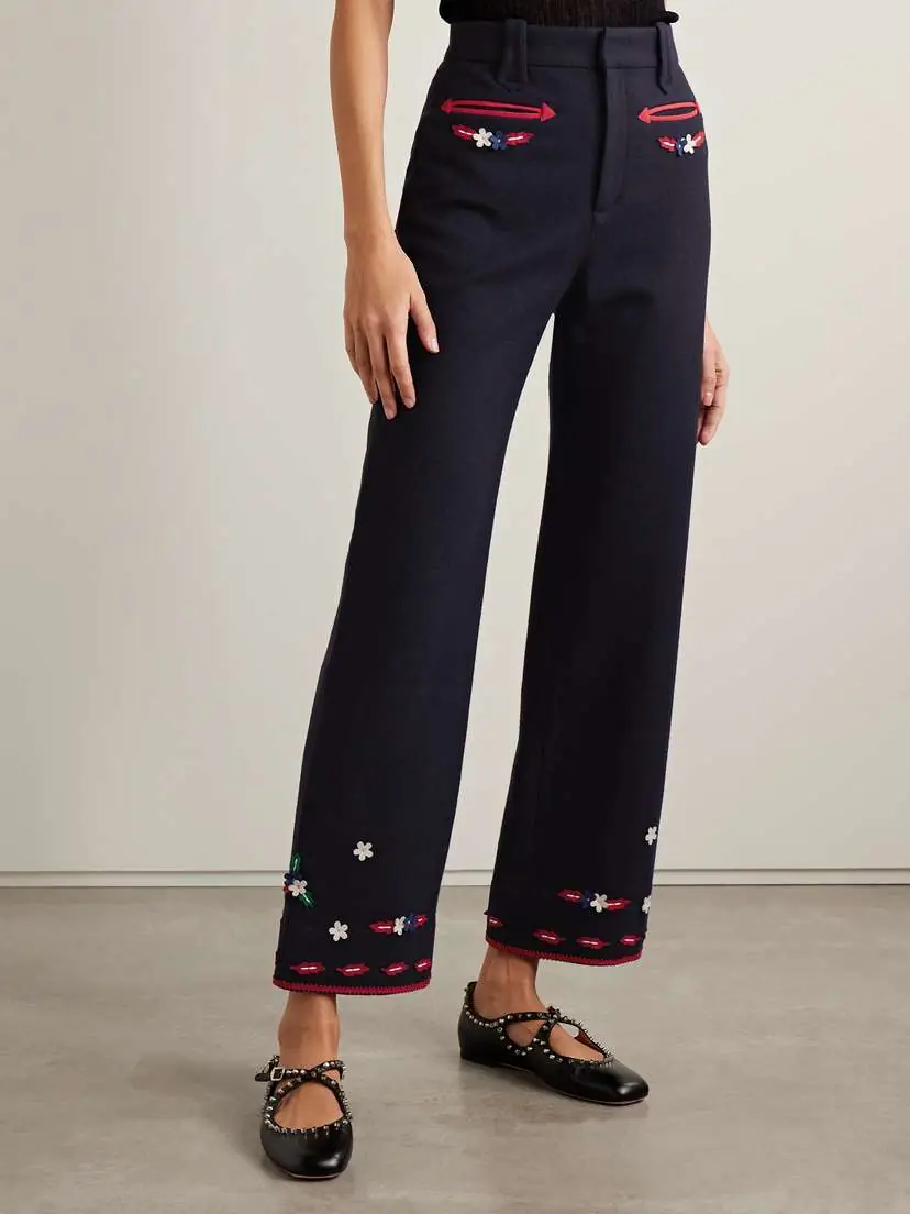 BODE Carroll Appliquéd Wool Felt Straight-leg Pants | Thumbnail 3