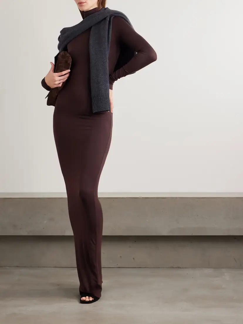 ÉTERNE Stretch-modal Jersey Turtleneck Maxi Dress | Thumbnail 2 ÉTERNE Stretch-modal Jersey Turtleneck Maxi Dress | Thumbnail 2