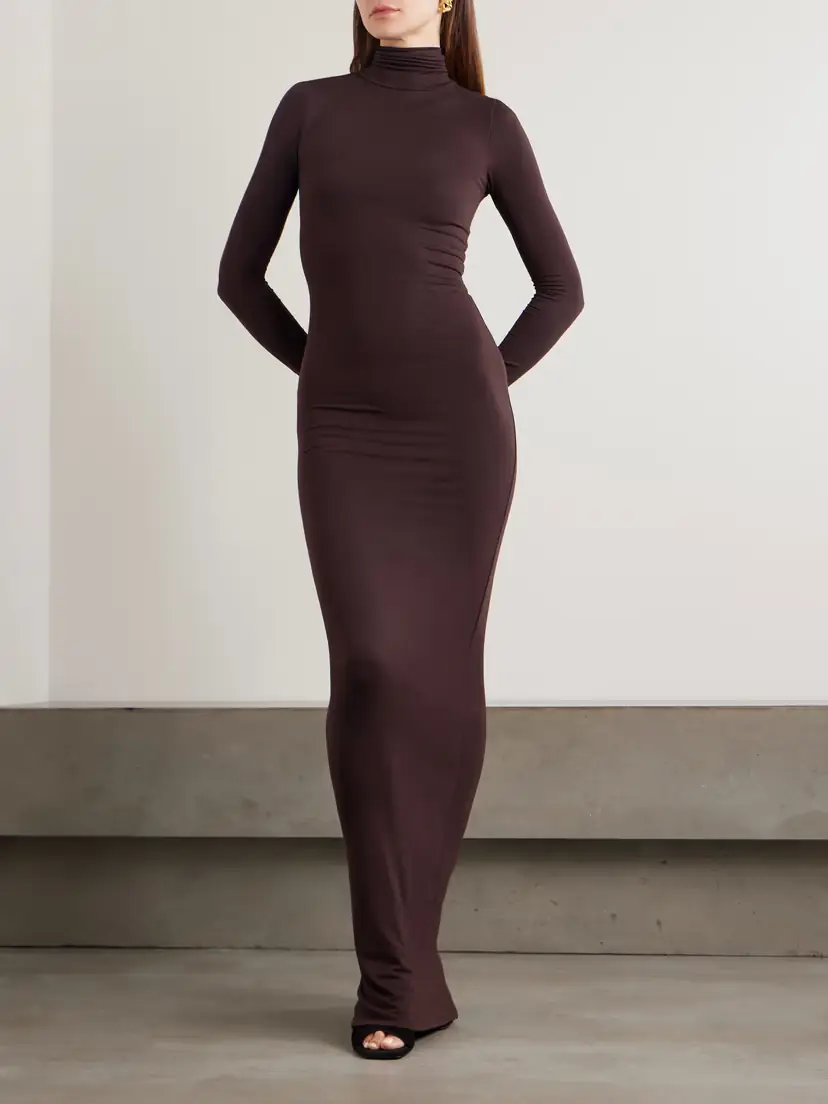 ÉTERNE Stretch-modal Jersey Turtleneck Maxi Dress | Thumbnail 3 ÉTERNE Stretch-modal Jersey Turtleneck Maxi Dress | Thumbnail 3