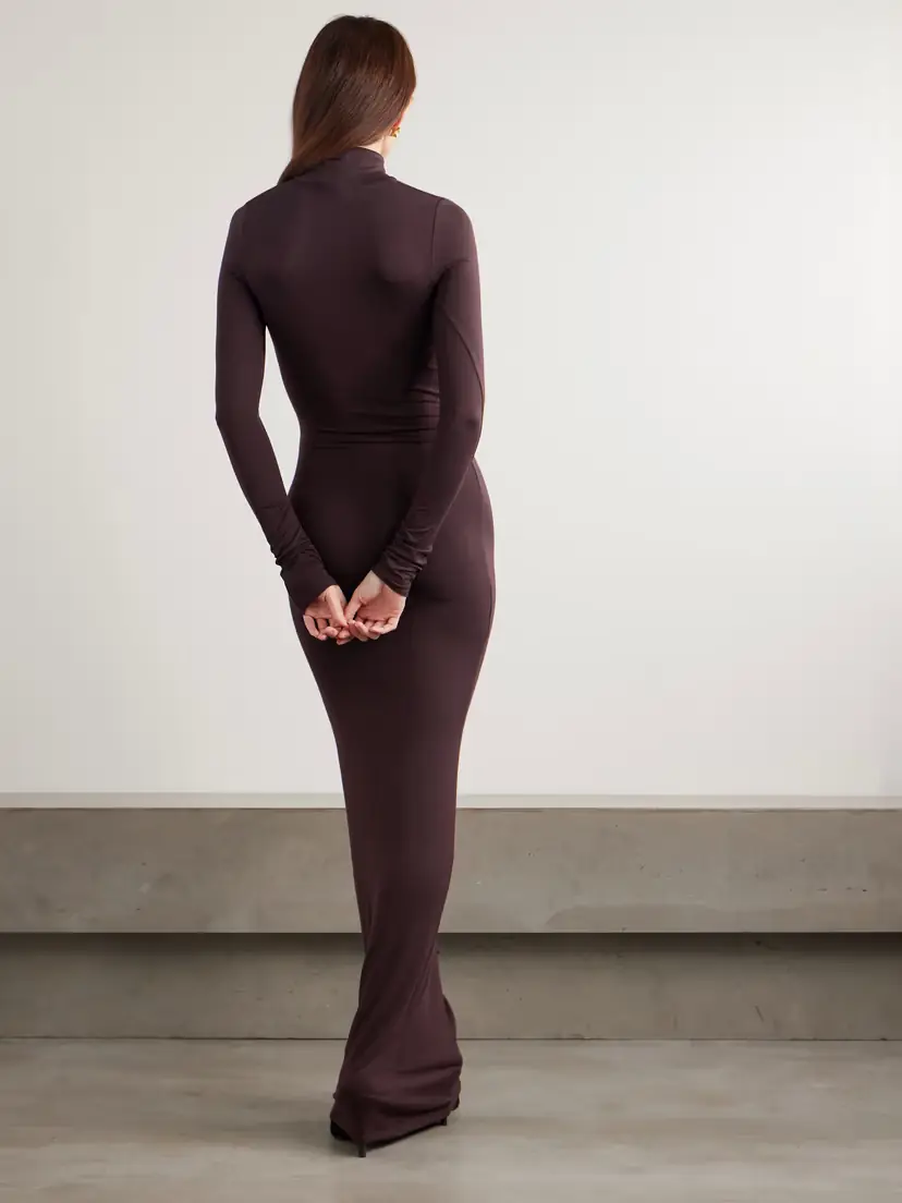 ÉTERNE Stretch-modal Jersey Turtleneck Maxi Dress | Thumbnail 4 ÉTERNE Stretch-modal Jersey Turtleneck Maxi Dress | Thumbnail 4