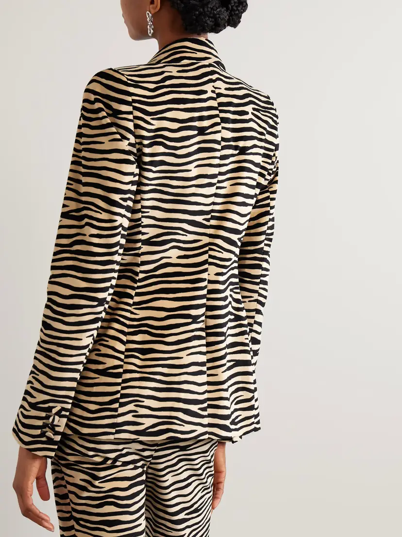 Rabanne Zebra-print Cotton-blend Velvet Blazer | Thumbnail 4 Rabanne Zebra-print Cotton-blend Velvet Blazer | Thumbnail 4