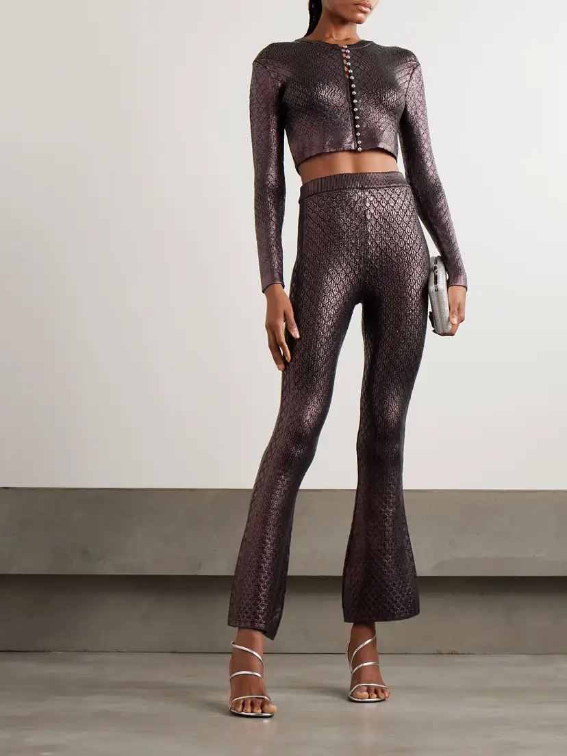 Rabanne Metallic Jacquard-knit Flared Pants | Thumbnail 2 Rabanne Metallic Jacquard-knit Flared Pants | Thumbnail 2