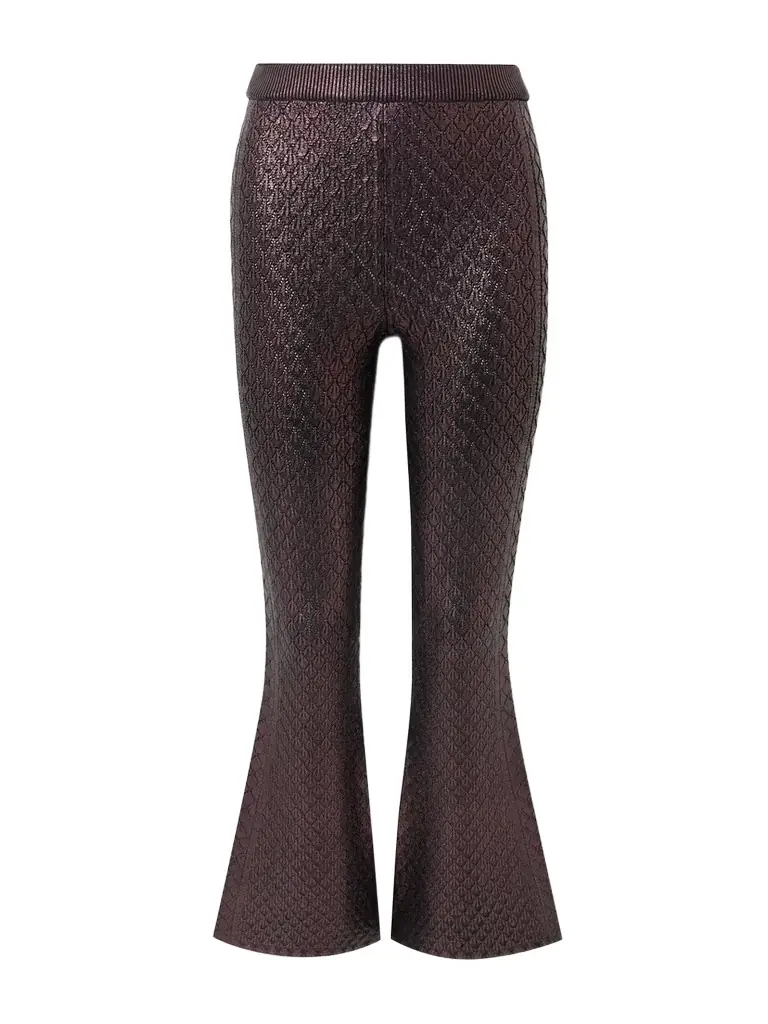 Metallic Jacquard-knit Flared Pants Metallic Jacquard-knit Flared Pants