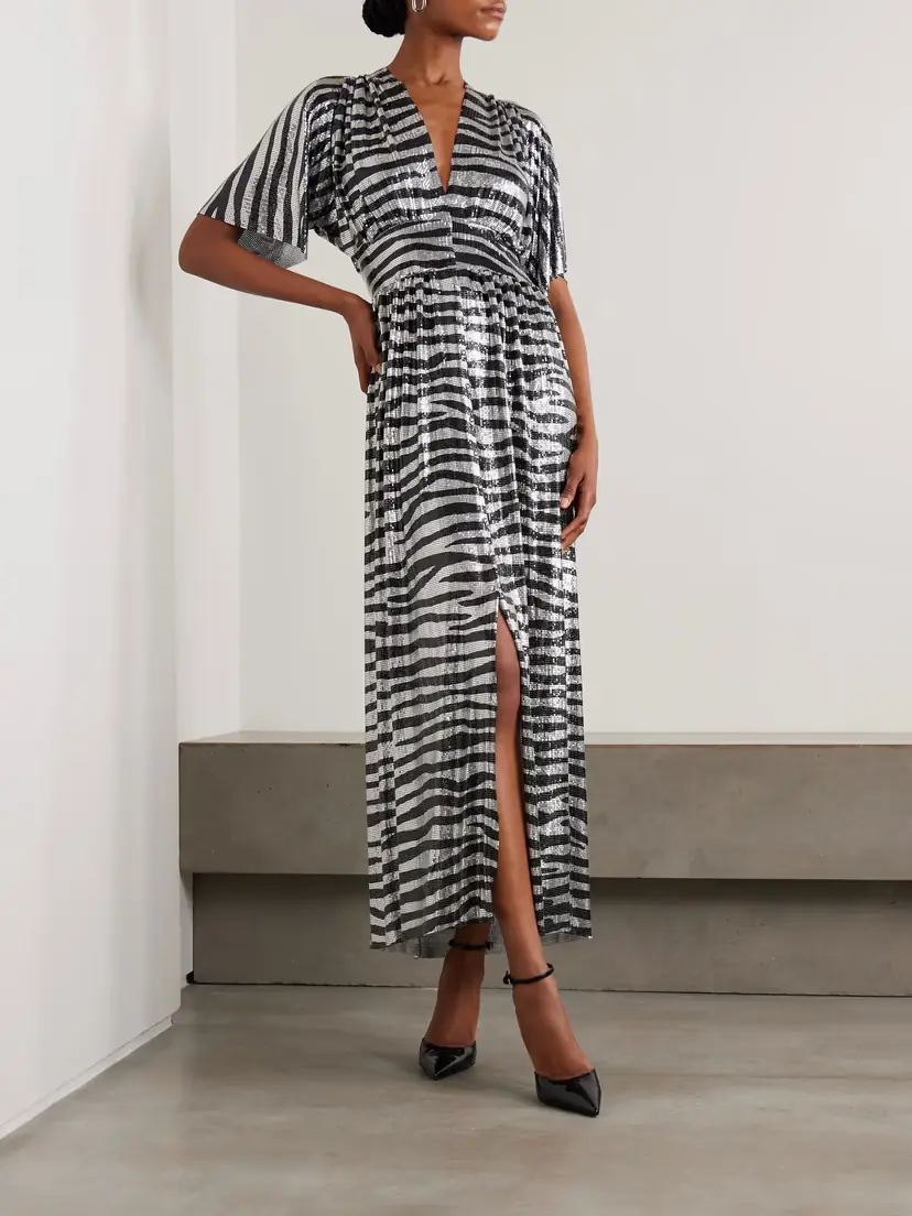 Rabanne Zebra-print Chainmail Midi Dress | Thumbnail 3 Rabanne Zebra-print Chainmail Midi Dress | Thumbnail 3