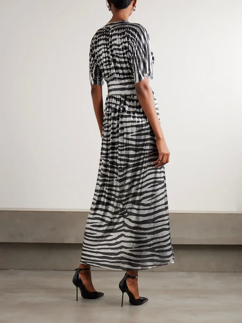 Rabanne Zebra-print Chainmail Midi Dress | Thumbnail 4 Rabanne Zebra-print Chainmail Midi Dress | Thumbnail 4