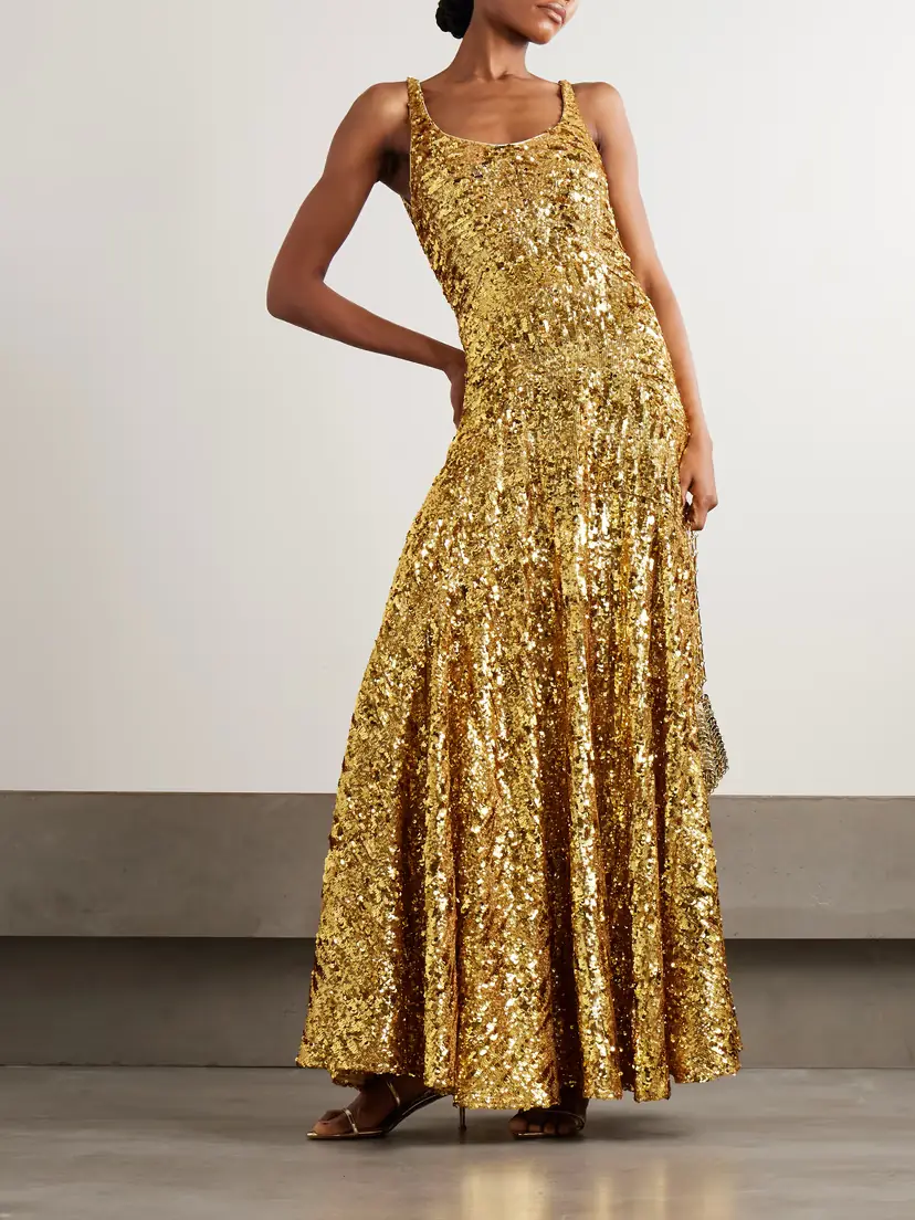 Rabanne Sequined Crepe De Chine Maxi Dress | Thumbnail 2