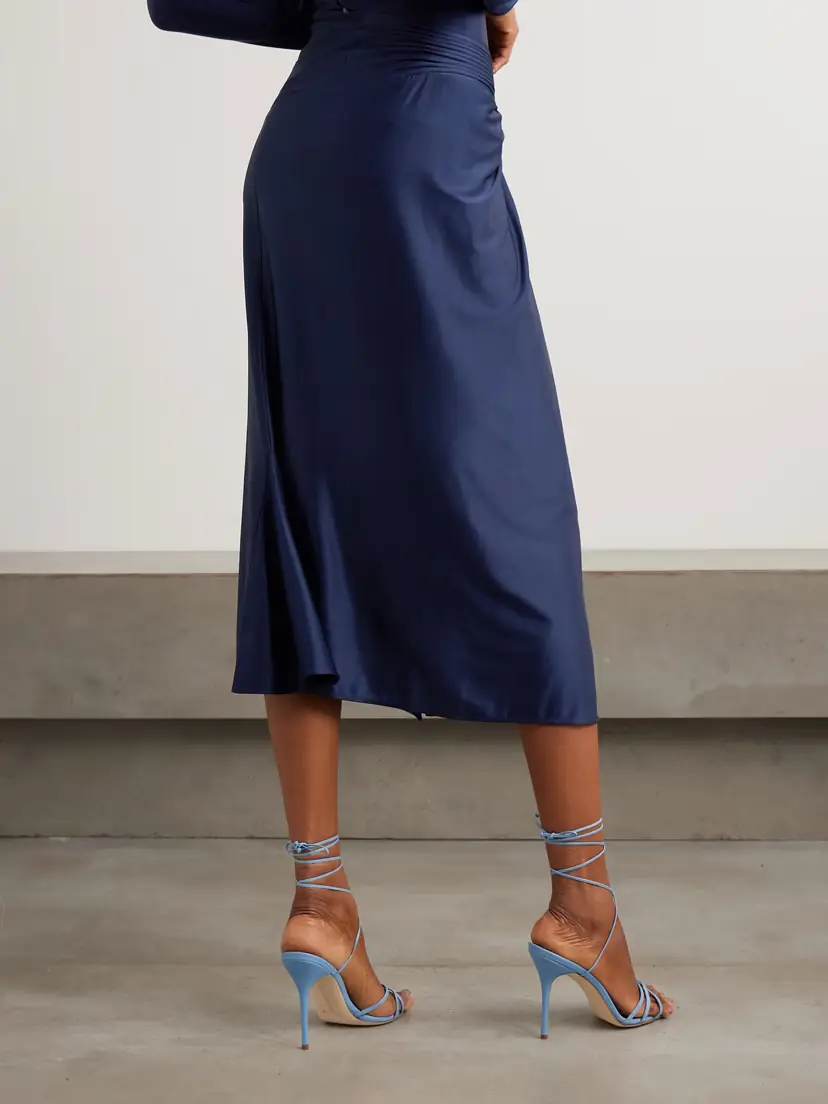 Rabanne Draped Satin-jersey Midi Skirt | Thumbnail 4