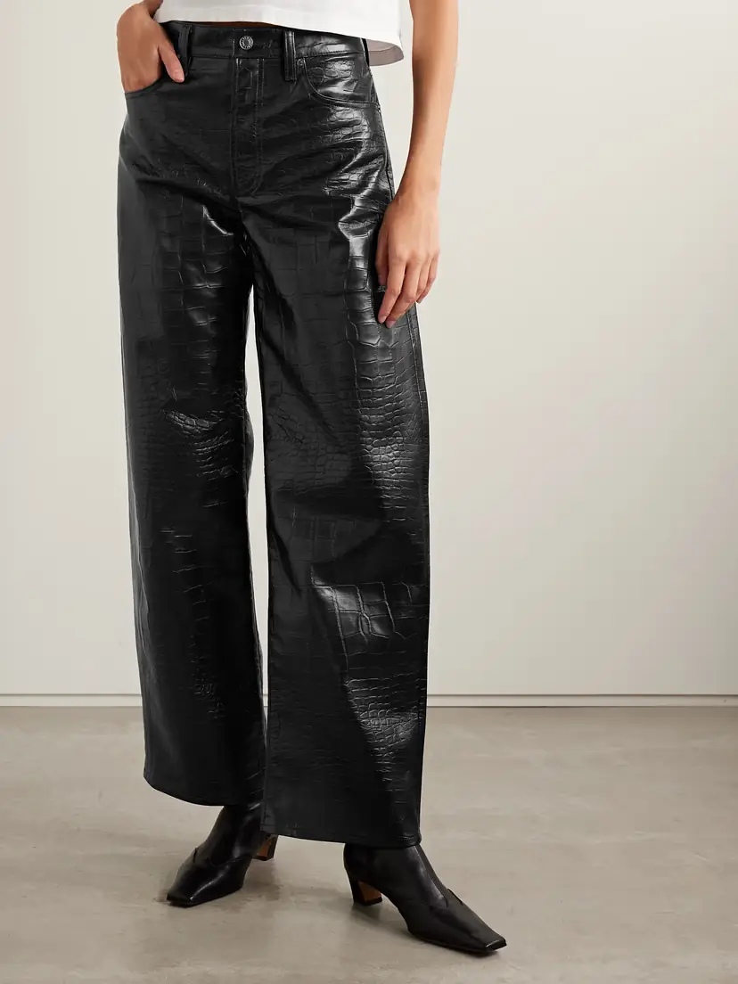 AGOLDE Arc Croc-effect Barrel-leg Pants | Thumbnail 3 AGOLDE Arc Croc-effect Barrel-leg Pants | Thumbnail 3