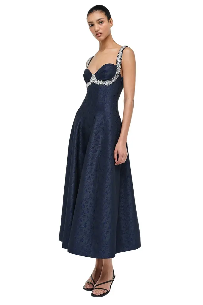 Simkhai Charlotte Jacquard Midi Dress | Image 1 Simkhai Charlotte Jacquard Midi Dress | Image 1