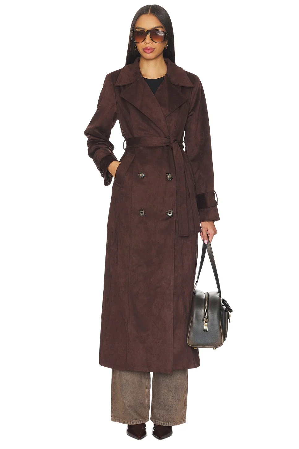 Sutton Faux Suede Trench Coat Sutton Faux Suede Trench Coat