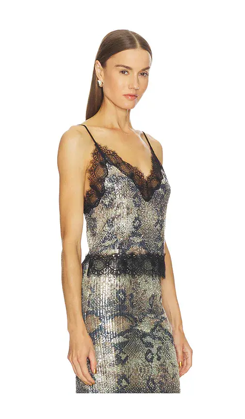 Le Superbe Glossy Snake Lace Cami Top | Thumbnail 2