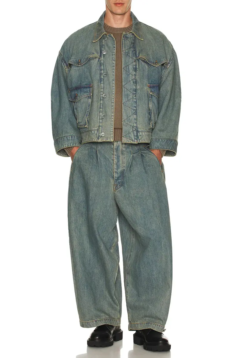 Art Community Washed Indigo Reversible 7 Pocket Japanese Denim Jacket | Thumbnail 6