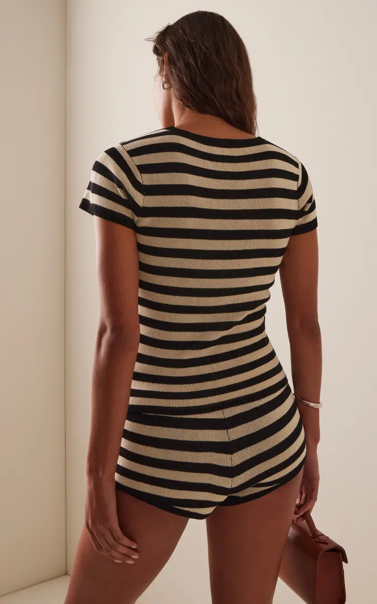 Posse Birdie Striped Knit T-Shirt | Thumbnail 4