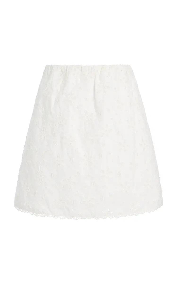 Posse Salma Eyelet Cotton Mini Skirt | Image 1 Posse Salma Eyelet Cotton Mini Skirt | Image 1