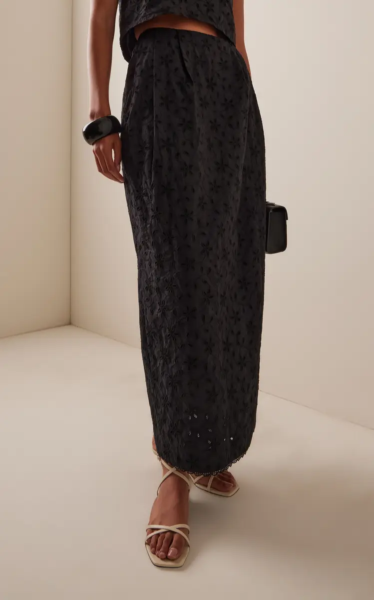 Posse Salma Eyelet Cotton Maxi Skirt | Thumbnail 3