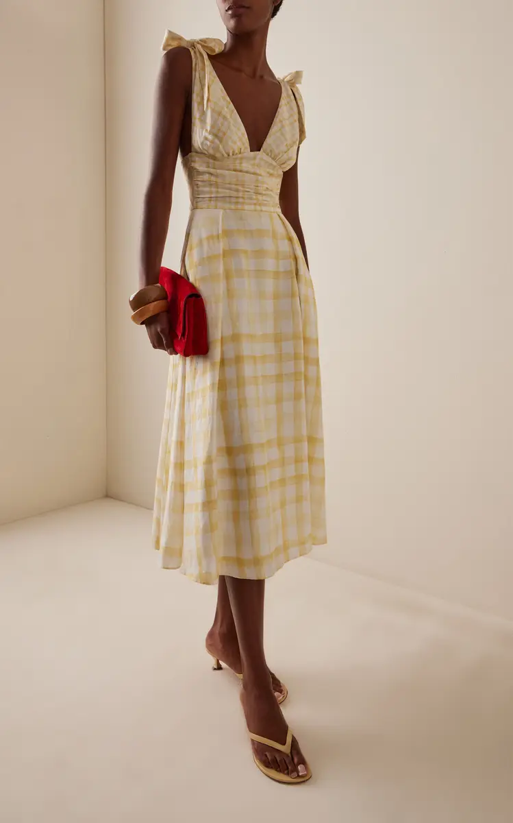 Rosie Assoulin Bow-Detailed Gingham Midi Dress | Thumbnail 2 Rosie Assoulin Bow-Detailed Gingham Midi Dress | Thumbnail 2