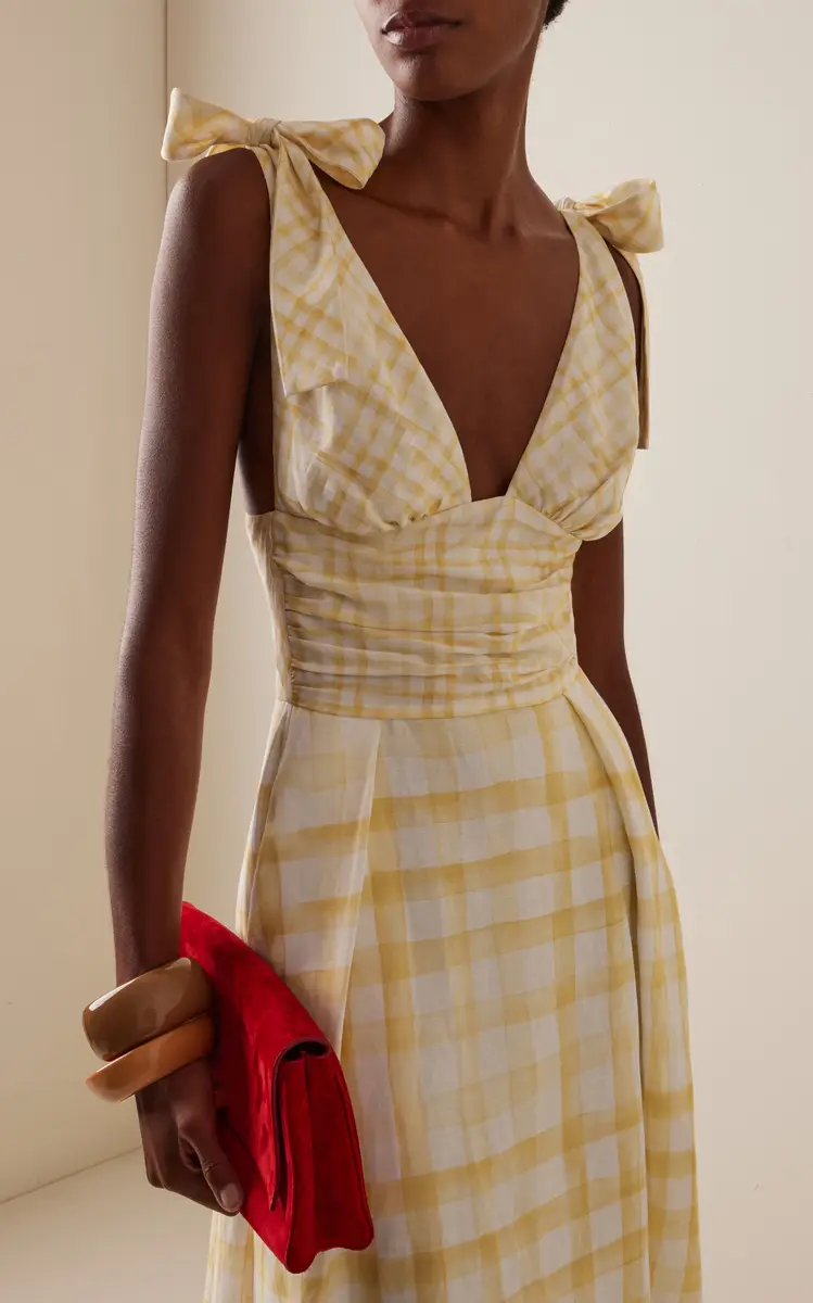 Rosie Assoulin Bow-Detailed Gingham Midi Dress | Thumbnail 3 Rosie Assoulin Bow-Detailed Gingham Midi Dress | Thumbnail 3