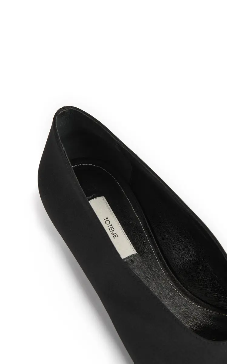 TOTEME Sharp Bow Satin Kitten Pumps | Thumbnail 5 TOTEME Sharp Bow Satin Kitten Pumps | Thumbnail 5