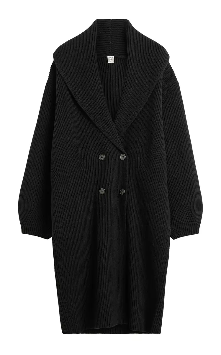 Toteme Long Shawl-Lapel Wool Cardigan | Image 1 Toteme Long Shawl-Lapel Wool Cardigan | Image 1