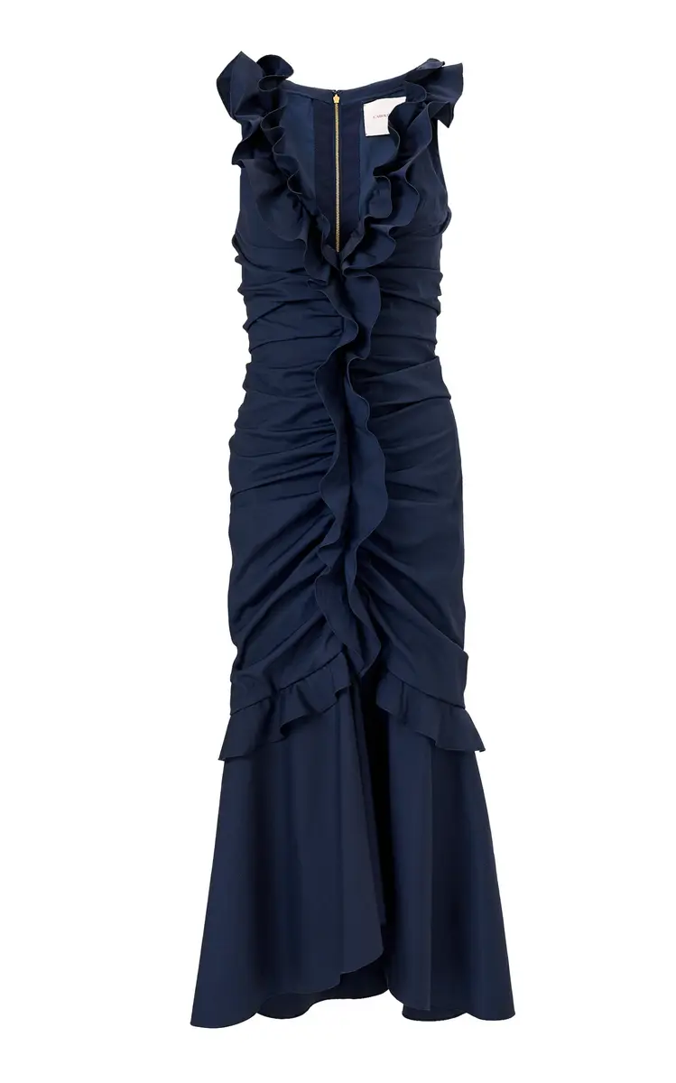 Carolina Herrera Ruffled Cotton Midi Dress | Thumbnail 5
