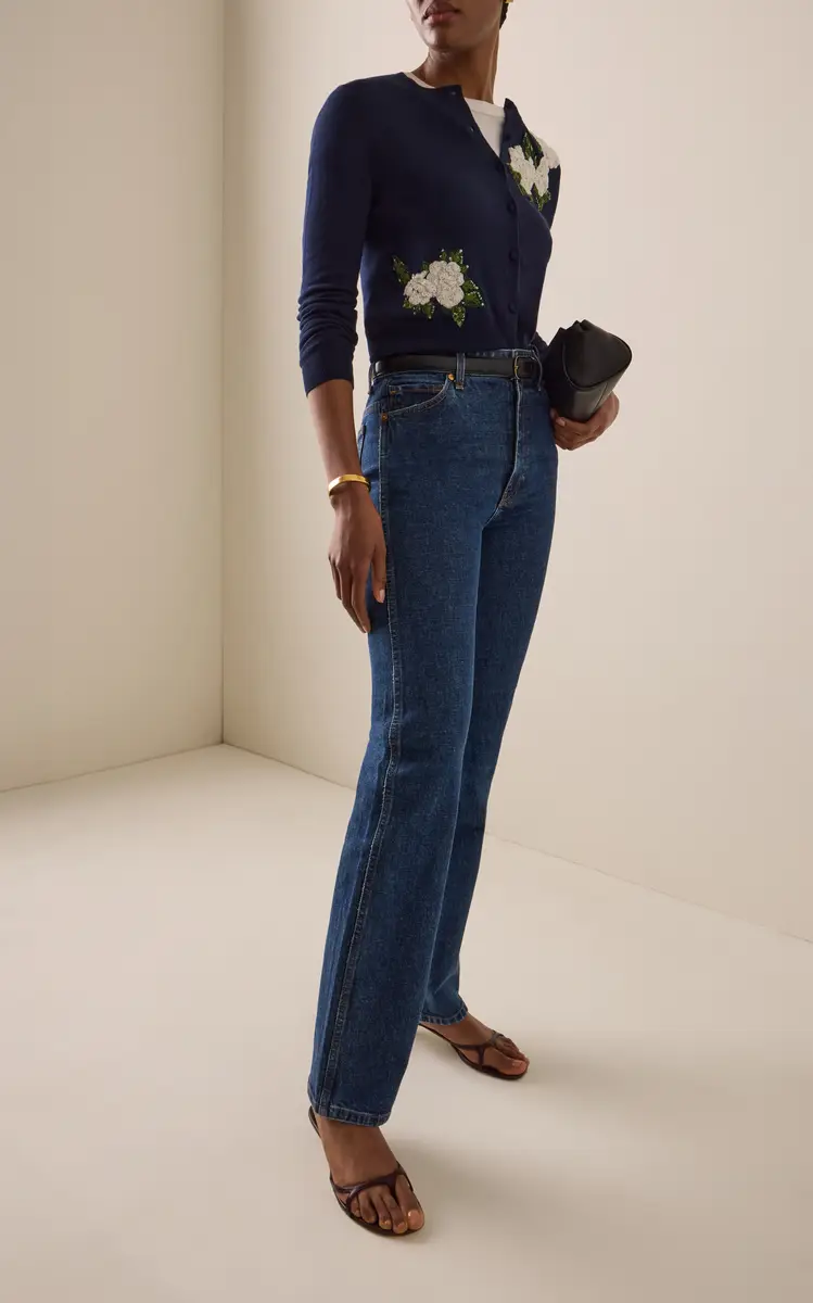 Carolina Herrera Floral-Embroidered Silk-Blend Cardigan | Thumbnail 2 Carolina Herrera Floral-Embroidered Silk-Blend Cardigan | Thumbnail 2