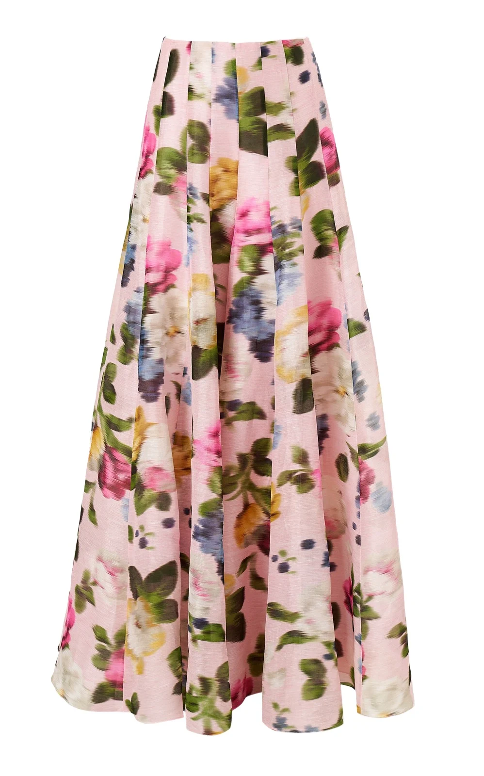 High-Rise Garden Floral Silk Wide-Leg Pants