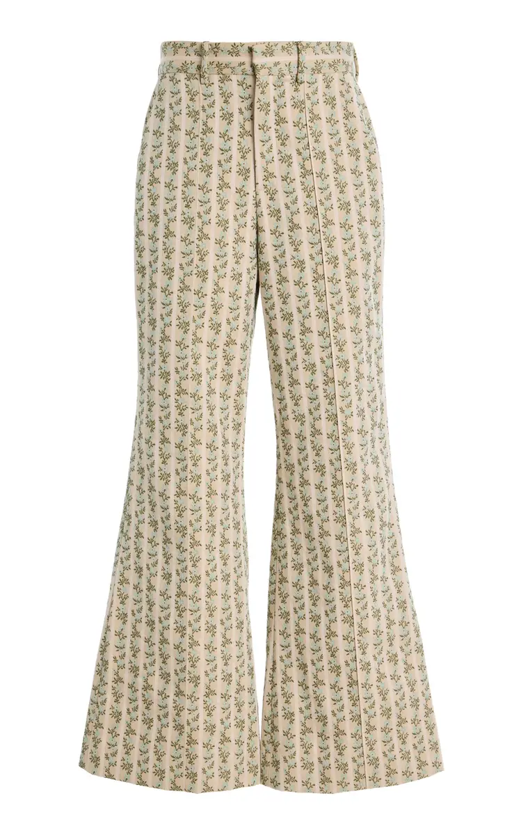 Rosie Assoulin Paneled and Piped Flared Cotton Pants | Image 1 Rosie Assoulin Paneled and Piped Flared Cotton Pants | Image 1