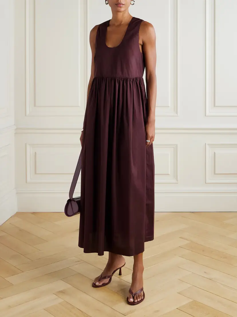 Matteau Gathered Organic Cotton-poplin Midi Dress | Thumbnail 2 Matteau Gathered Organic Cotton-poplin Midi Dress | Thumbnail 2