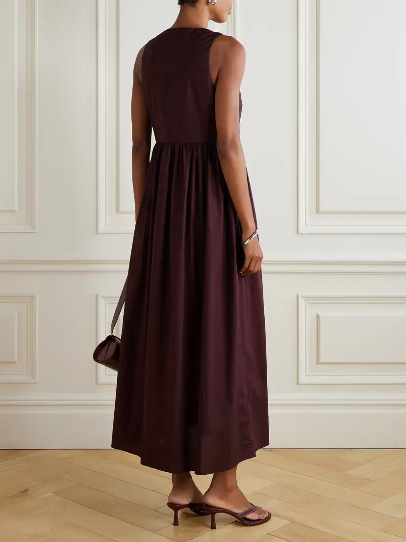 Matteau Gathered Organic Cotton-poplin Midi Dress | Thumbnail 3 Matteau Gathered Organic Cotton-poplin Midi Dress | Thumbnail 3