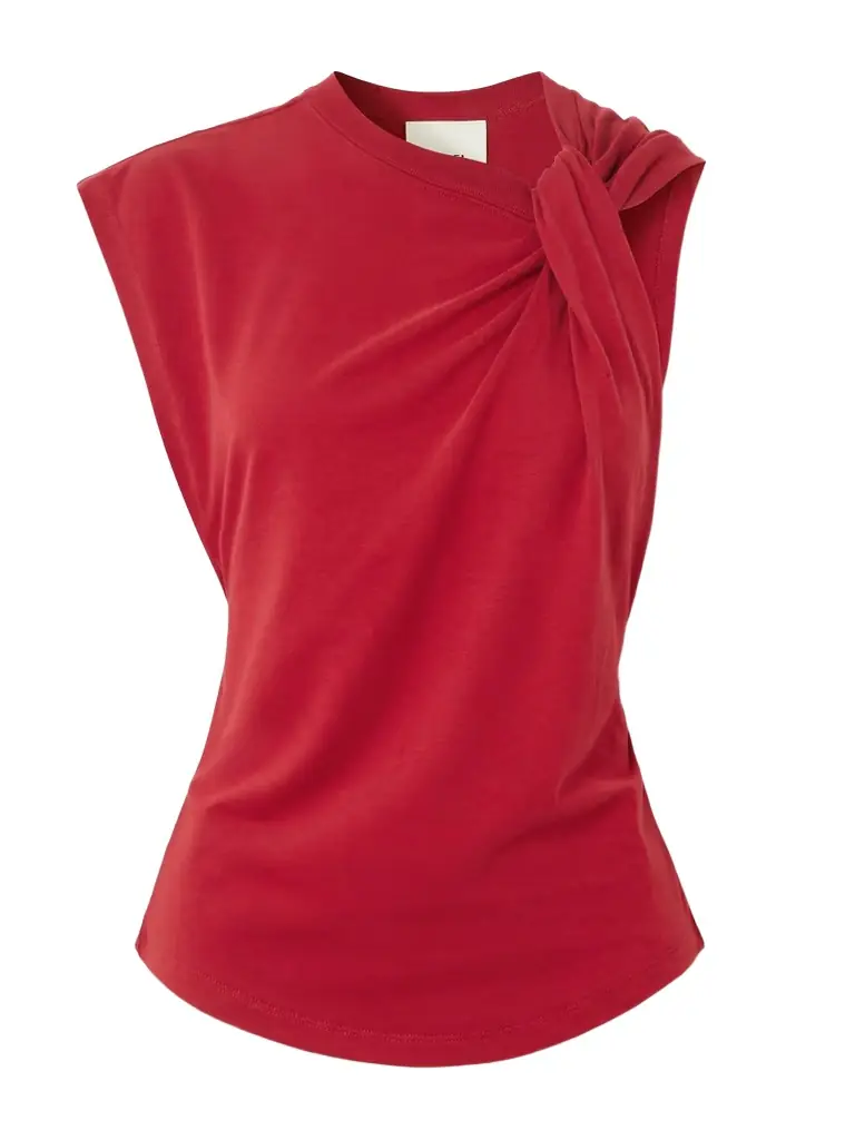 Nayda Knotted Cotton-jersey Top