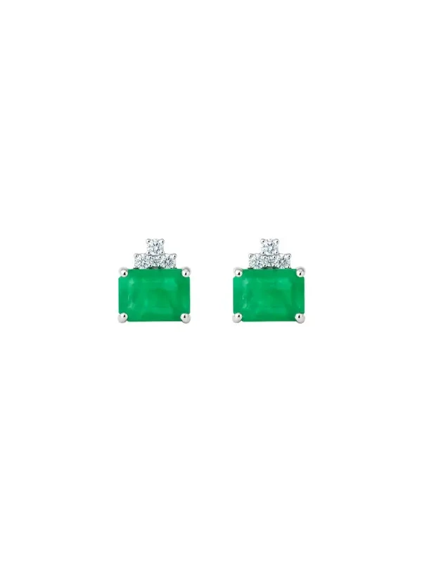 1.64ct Emerald Diamond 18K Gold Stud Earrings 1.64ct Emerald Diamond 18K Gold Stud Earrings