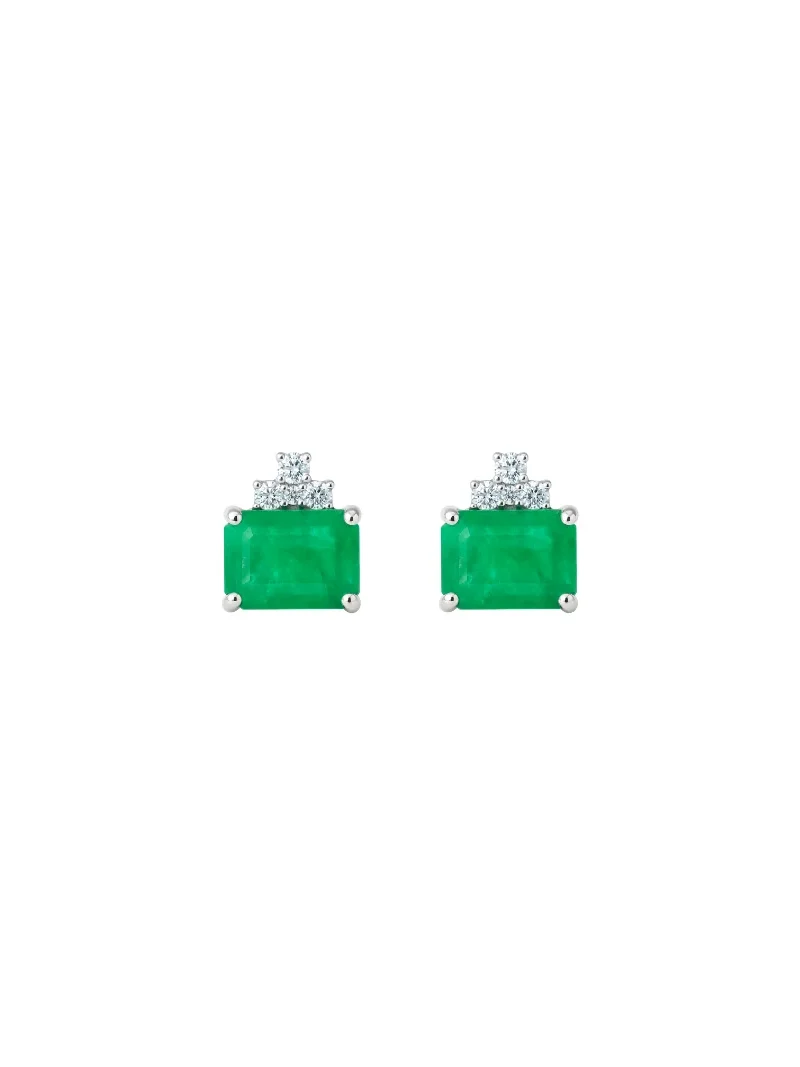 1.64ct Emerald Diamond 18K Gold Stud Earrings 1.64ct Emerald Diamond 18K Gold Stud Earrings
