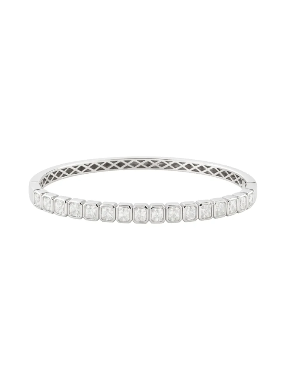 4.85ct Diamond 18K Gold Radiant Cut Bezel Bangle Bracelet 4.85ct Diamond 18K Gold Radiant Cut Bezel Bangle Bracelet