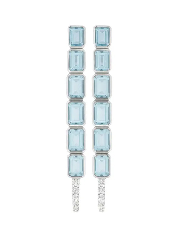 5.24ct Aquamarine Diamond 18K Gold Earrings