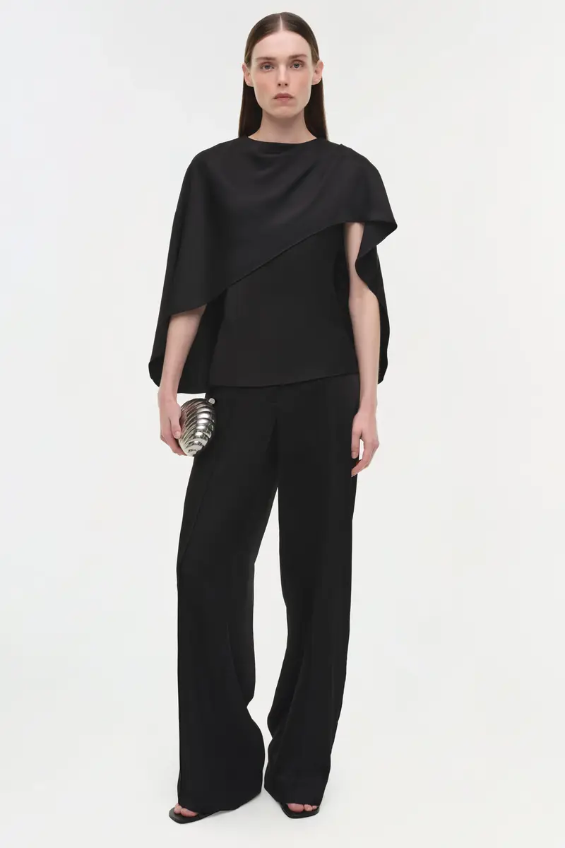 Simkhai Eliora Draped Satin Cape Top | Thumbnail 2
