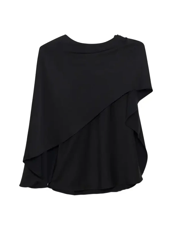 Eliora Draped Satin Cape Top