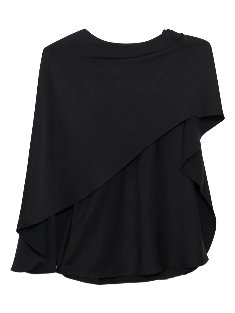 Eliora Draped Satin Cape Top Eliora Draped Satin Cape Top