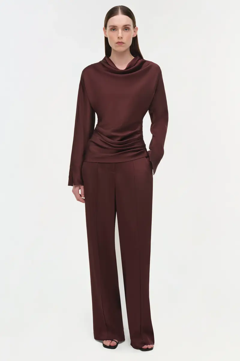 Simkhai Kyra Satin Wide Leg Pant | Thumbnail 2 Simkhai Kyra Satin Wide Leg Pant | Thumbnail 2