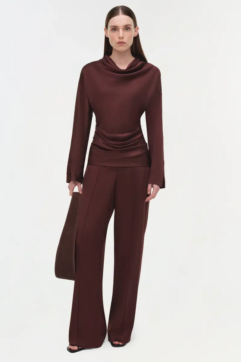 Simkhai Kyra Satin Wide Leg Pant | Thumbnail 3 Simkhai Kyra Satin Wide Leg Pant | Thumbnail 3