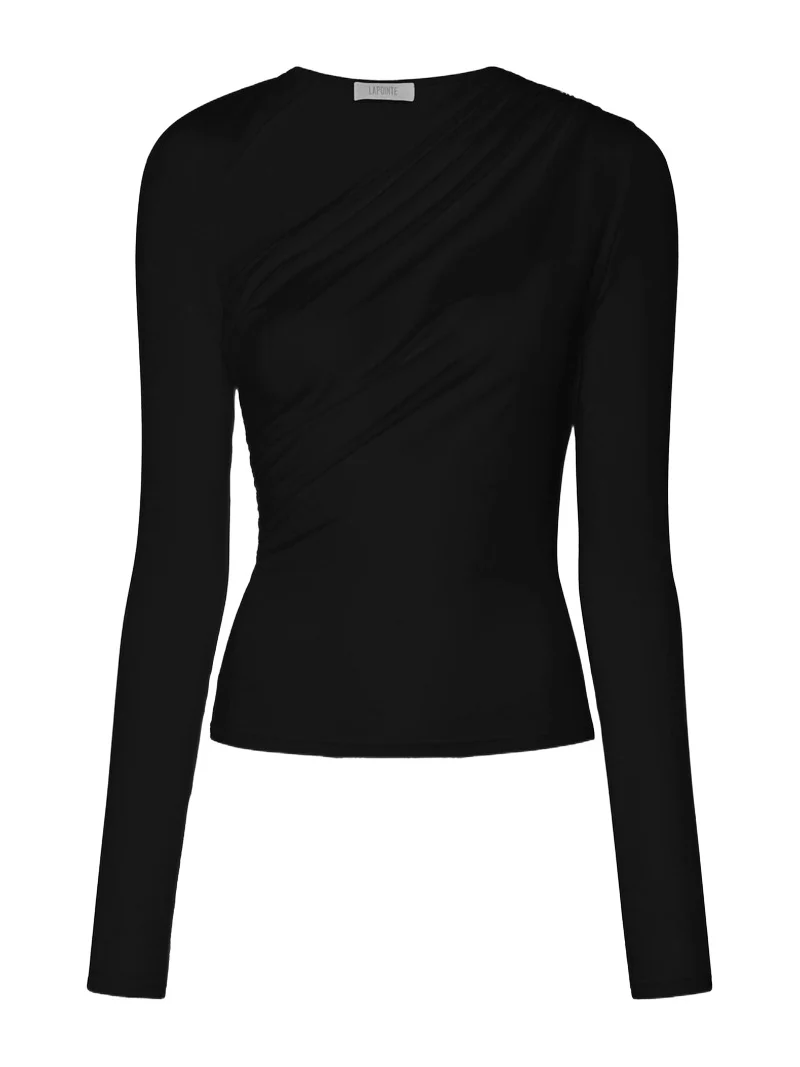 Modal Jersey Asymmetrical Ruched Top Modal Jersey Asymmetrical Ruched Top