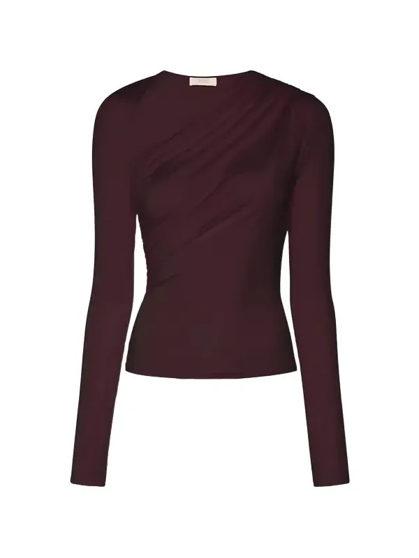 Modal Jersey Asymmetrical Ruched Top Modal Jersey Asymmetrical Ruched Top