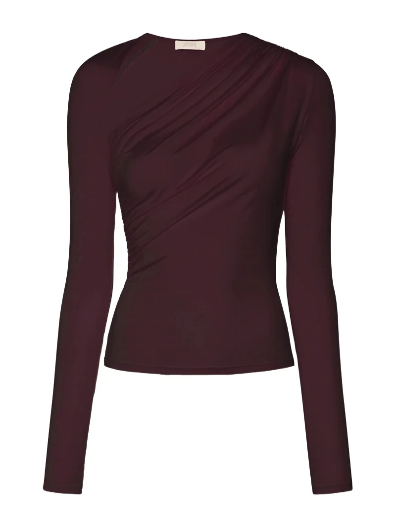 Modal Jersey Asymmetrical Ruched Top Modal Jersey Asymmetrical Ruched Top