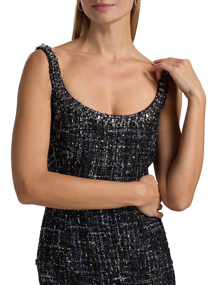 SACHIN & BABI Women's Lana Embellished Tweed Column Gown | Thumbnail 6
