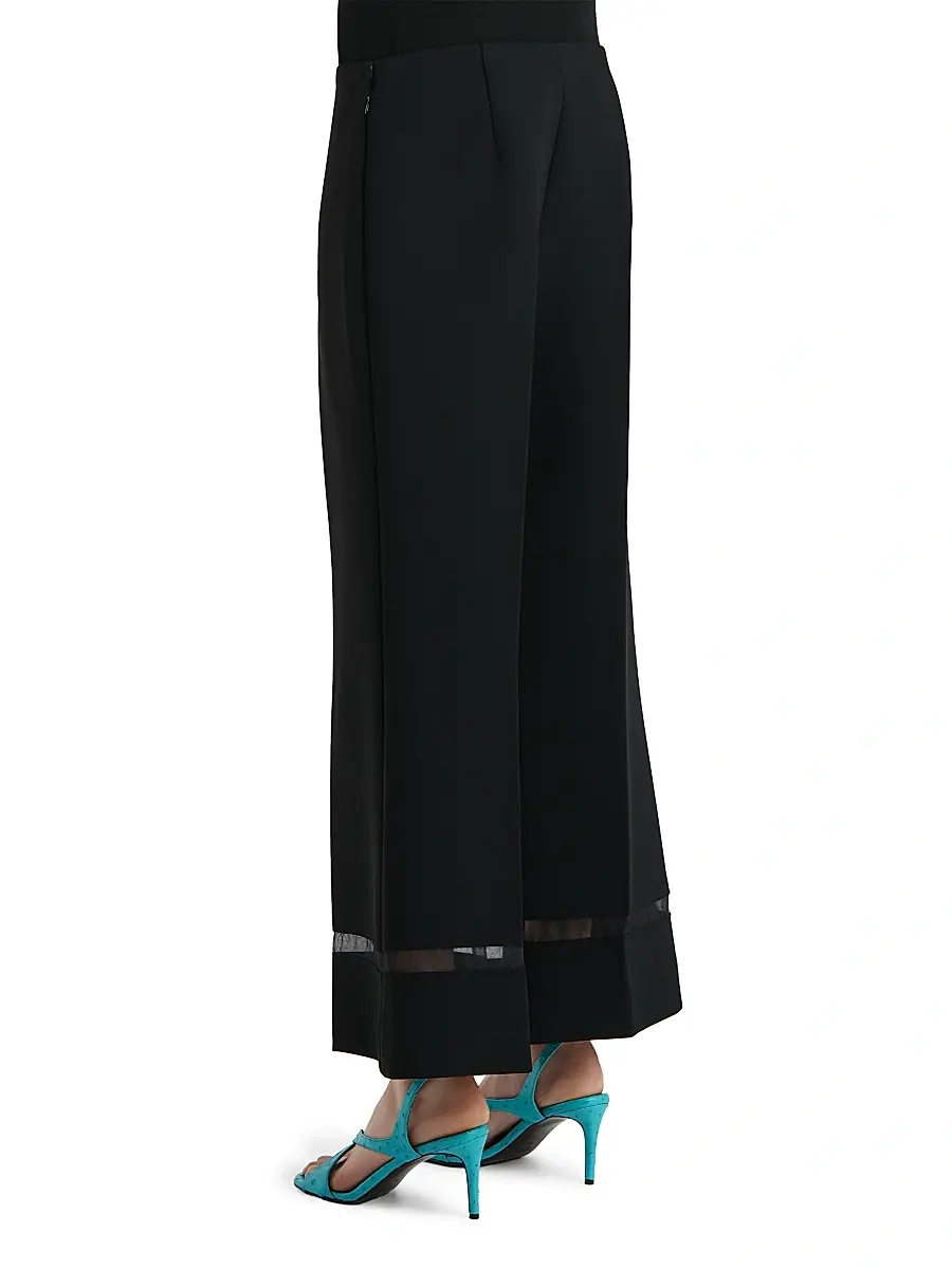 Khaite Women's Wallace Mesh-Panel Wide-Leg Pants - Black | Thumbnail 5 Khaite Women's Wallace Mesh-Panel Wide-Leg Pants - Black | Thumbnail 5