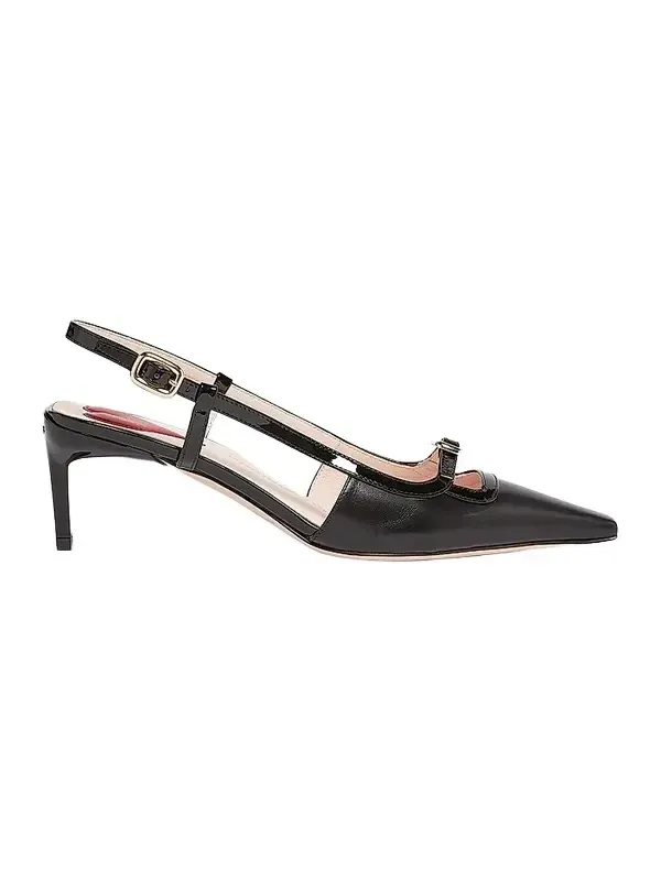 Women's 50MM Leather Slingback Pumps Women's 50MM Leather Slingback Pumps