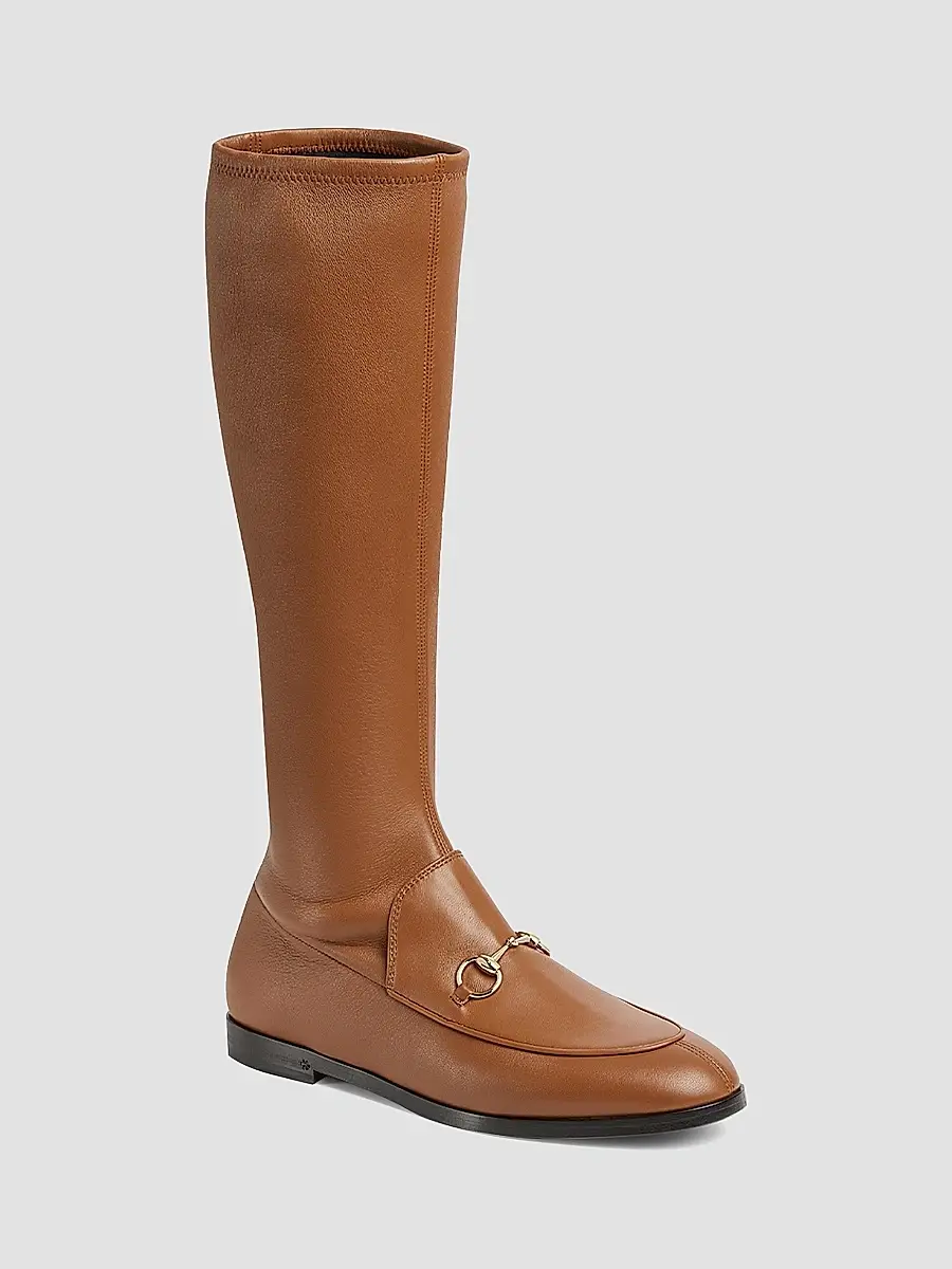Gucci Women's Jordaan Nappa Knee-High Boots - Medium Brown | Thumbnail 2 Gucci Women's Jordaan Nappa Knee-High Boots - Medium Brown | Thumbnail 2