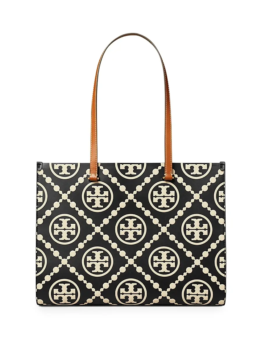 Tory Burch Women's T Monogram Embossed Leather Tote Bag - Beige | Thumbnail 7 Tory Burch Women's T Monogram Embossed Leather Tote Bag - Beige | Thumbnail 7