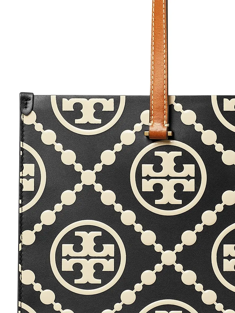 Tory Burch Women's T Monogram Embossed Leather Tote Bag - Beige | Thumbnail 10 Tory Burch Women's T Monogram Embossed Leather Tote Bag - Beige | Thumbnail 10