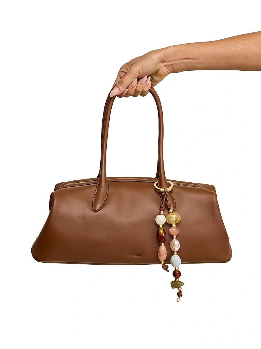Cult Gaia Women's Raia Bag Charm-Detail Leather Satchel | Thumbnail 2