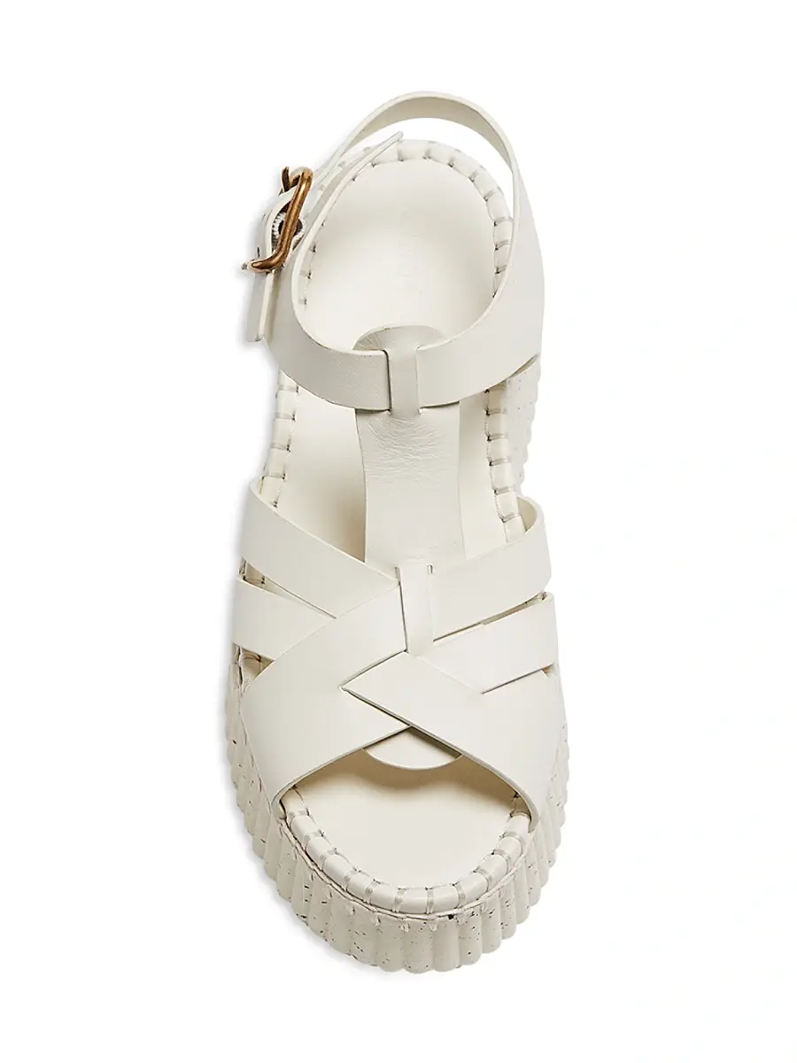 Chloé Women's Nama 80MM Leather Platform Sandals - Eggshell | Thumbnail 5
